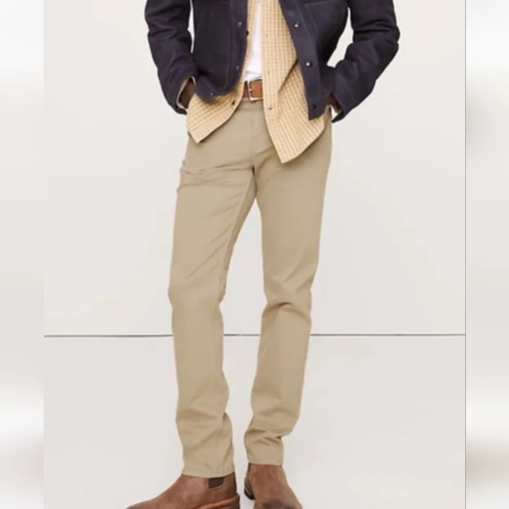 Banana Republic Men's Pant 30x32 Stretch Tan 5-pocket Slim Fit